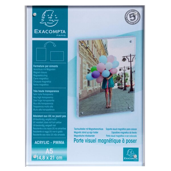 Porte-visuel Avec Fermeture Magnétique A5 - Cristal - X 10 - Exacompta