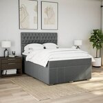 vidaXL Sommier à lattes de lit avec matelas Gris foncé 160x200cm Tissu