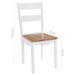vidaXL Chaises à manger lot de 4 blanc bois d'hévéa massif
