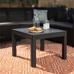 ALLIBERT by KETER - Canap‚ d'angle SanRemo 5 places imitation rotin tressé avec table basse - gris graphite