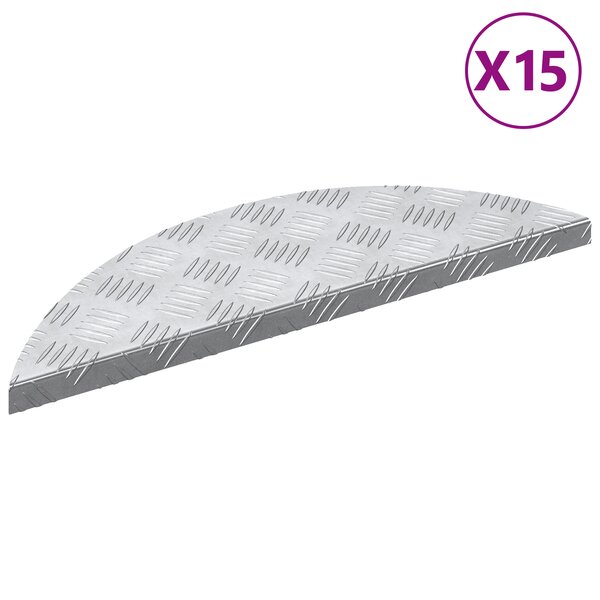 vidaXL Marches d'Escalier en Aluminium 15 Pièces Antidérapantes 60x18 cm
