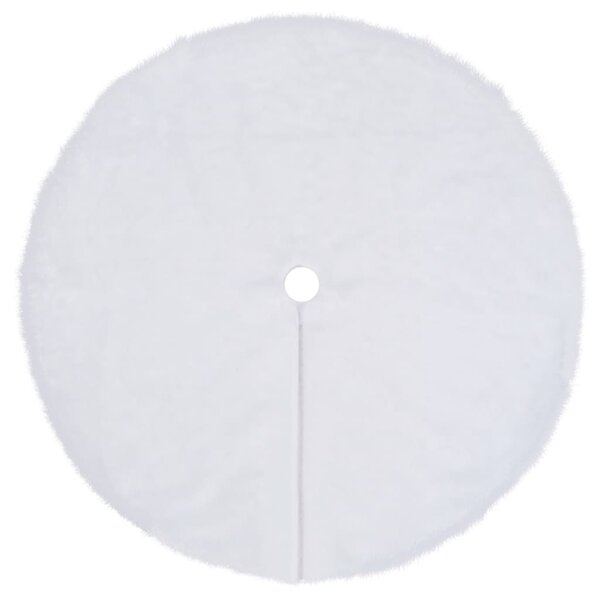 vidaXL Jupe de sapin de Noël Blanc 90 cm Fausse fourrure