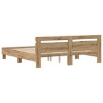 vidaXL Cadre de lit en bois d'ingénierie Chêne d'artisan 180 x 200 cm