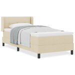 Lit à ressorts vidaXL avec matelas crème 90x200 cm en tissu