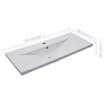 vidaXL Lavabo encastré 101 x 39 5 x 18 5 cm Céramique Blanc