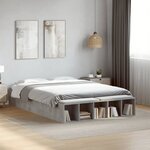 vidaXL Cadre de lit sans matelas gris béton 120x190 cm