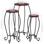 vidaXL Tables mosaïque 3 Pièces Terre cuite et blanc Céramique