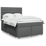 vidaXL Sommier à lattes de lit avec matelas Gris foncé 140x190cm Tissu