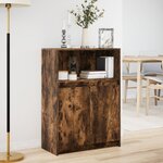 vidaXL Buffet avec LED chêne fumé 72x34x100 cm bois d'ingénierie