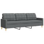 vidaXL Ensemble de canapés 4 Pièces avec repose-pied gris foncé tissu