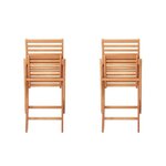 Lot de 2 chaises de jardin pliantes en eucalyptus FSC - 57 x 46,5 x 90 cm