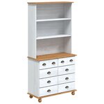 Buffet vidaXL “ASKIM” Blanc 91x40x183 cm Bois massif Pin