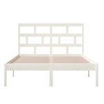 vidaXL Cadre de lit sans matelas blanc bois de pin massif