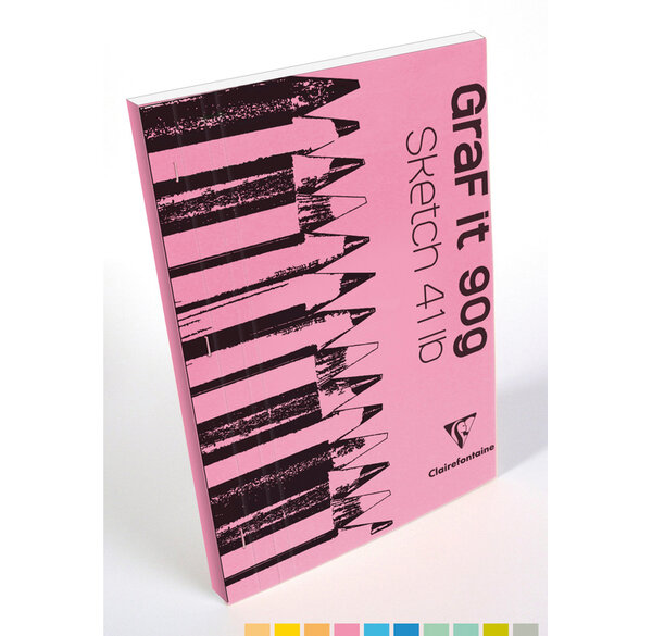 Bloc croquis collé GraFit A3 90g 80F blanc CLAIREFONTAINE