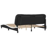 vidaXL Cadre de lit avec lumière LED noir blanc 180x200 cm similicuir