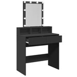 vidaXL Coiffeuse avec LED noir 80x41x144 5 cm