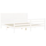 vidaXL Cadre de lit avec tête de lit blanc 200x200 cm bois massif