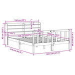vidaXL Cadre de lit et tête de lit sans matelas cire marron 140x200 cm