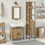 vidaXL Ensemble de meubles de salle de bain 3 pièces en chêne artisan  en bois d'ingénierie
