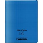 Cahier 48 pages seyès 90 g avec couverture polypropylène bleu 3 rabats  format 24 x 32 cm CONQUERANT