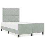 vidaXL Cadre de lit Gris clair 120x190 cm Velours