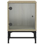 vidaXL Tables de chevet et portes vitrées 2Pièces chêne sonoma 35x37x50cm