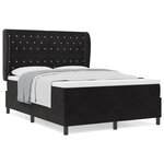 Lit Box Spring vidaXL avec Matelas Noir 140x190 cm Velours