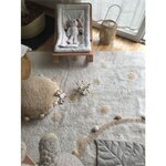 Tapis coton lavable Hippy Dots miel - 120 x 160 cm