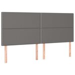 vidaXL Tête de lit à LED Gris 160x5x118/128 cm Similicuir