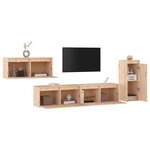 vidaXL Meubles TV 4 Pièces Bois massif de pin