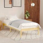 vidaXL Cadre de lit bois massif 90x190 cm simple