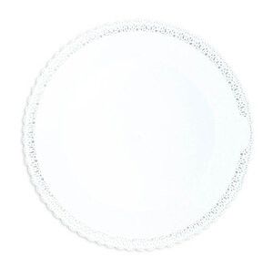 Plat rigide type dentelle pour gâteau Rond 32cm Blanc