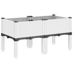 vidaXL Jardinière avec pieds blanc 80x40x42 cm PP
