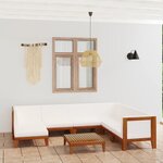 vidaXL Salon de jardin 8 Pièces avec coussins Bois d'acacia solide