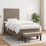 vidaXL Sommier à lattes de lit avec matelas Taupe 80x200 cm Tissu