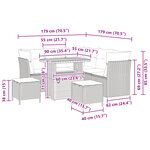 vidaXL Ensemble de Canapé de Jardin 8 Pièces avec Coussins en Rattan Poly Beige et Acacia