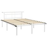 vidaXL Cadre de lit Blanc Métal 160x200 cm