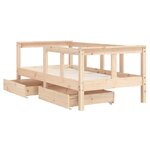 vidaXL Cadre de lit enfant avec tiroirs 70x140 cm bois de pin massif