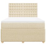vidaXL Sommier à lattes de lit avec matelas Crème 140x200 cm Tissu