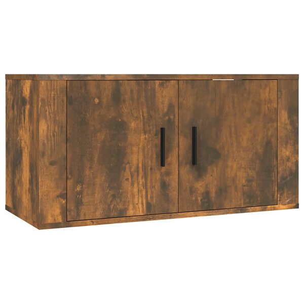 vidaXL Meuble TV mural Chêne fumé 80x34 5x40 cm