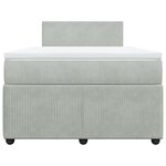 vidaXL Sommier à lattes de lit et matelas Gris clair 120x200cm Velours