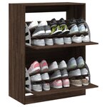 vidaXL Armoire à chaussures 2 tiroirs rabattables chêne marron