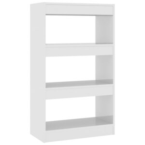vidaXL Bibliothèque/séparateur de pièce blanc brillant bois ingénierie