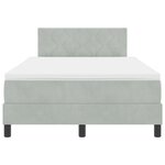 vidaXL Lit à ressorts avec matelas Gris clair Petit double Velours