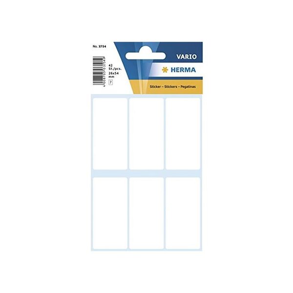 Etui de 42 étiquettes multi-usages 26 x 54 mm blanc herma