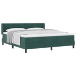Lit à ressort avec matelas vidaXL Vert foncé 180x200 cm Velours