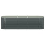 vidaXL Lit surélevé de jardin 320x80x81 cm Acier galvanisé Gris