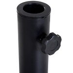 Pied de parasol rond base de lestage parasol Ø 45 x 36H cm poids net 20 Kg ciment PVC gris noir