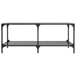 vidaXL Table basse avec dessus en verre noir 98 5x50x40 cm acier