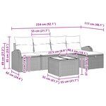 vidaXL Ensemble de Canapé de Jardin 6 Pièces avec Coussins Beige en Poly Rattan